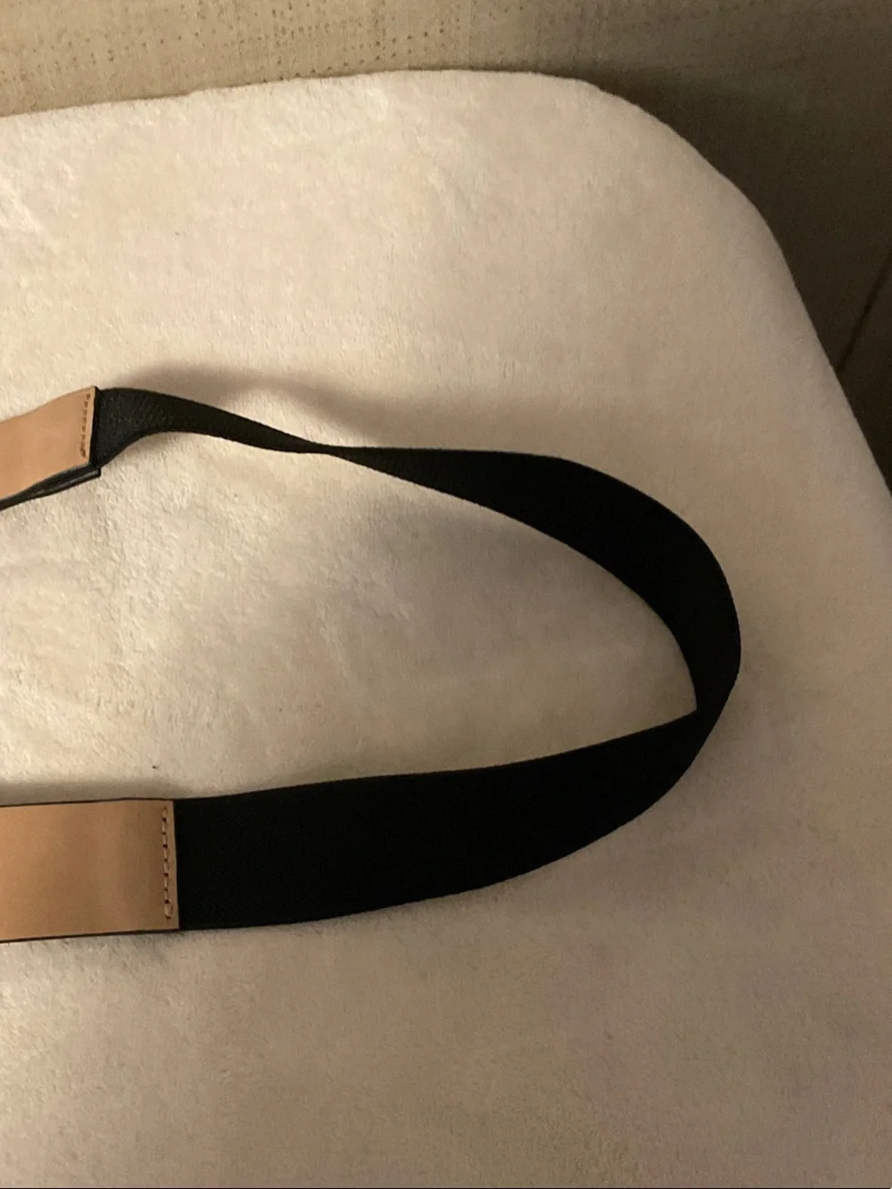 Ava & Viv Black Elastic Waist Belt with Gold Chain Accent